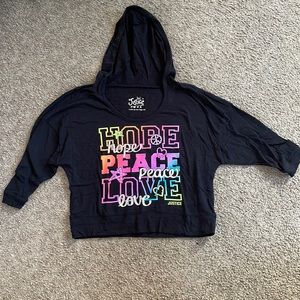 Justice Make Peace Happen Long Sleeve with Hoodie Hardly Worn.